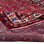 Hosseinabad Persian Rug 11'2" x 5'9" - Semi Antique Medallion Crimson, Ivory Hand Knotted | corner detail | SKU 112283