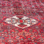 Hosseinabad Persian Rug 11x5 ft - Semi Antique Medallion Crimson, Ivory Hand Knotted | back view | SKU 112283