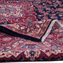 Hamadan Persian Rug 12'2" x 9'3" - Semi Antique Afshan Red, Blue Hand Knotted | corner detail | SKU 112284