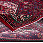 Hamadan Persian Rug 10'0" x 6'9" - Semi Antique Afshan Red, Blue Hand Knotted | corner detail | SKU 112285