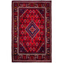 Josheghan Persian Rug 12x7 ft - Semi Antique Geometric Crimson, Navy Blue Hand Knotted | front view | SKU 112289
