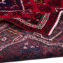 Joshaqan Persian Rug 12x7 ft - Semi Antique Medallion Geometric Madder Red, Navy Blue, White Hand Knotted | corner detail | SKU 112289