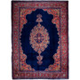 Hamadan Persian Rug 13'5" x 10'0" - Semi Antique Afshan Red, Blue Hand Knotted | front view | SKU 112290