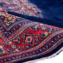 Hamadan Persian Rug 13'5" x 10'0" - Semi Antique Afshan Red, Blue Hand Knotted | detail view | SKU 112290