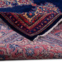 Hamadan Persian Rug 13x10 ft - Semi Antique Shah Abbasi, Medallion (Toranj) Navy Blue, Madder Red, Cream Hand Knotted | corner detail | SKU 112290