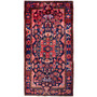 Nahavand Persian Rug 10'0" x 4'11" - Semi Antique Medallion Navy Blue, Red Hand Knotted | front view | SKU 112291