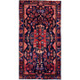Nahavand Persian Rug 9x4 ft - Semi Antique Medallion (Toranj), Geometric Navy Blue, Madder Red, Rust Red Hand Knotted | front view | SKU 112292