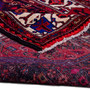 Hamadan Persian Rug 10x5 ft - Semi Antique Afshan Red, Blue Hand Knotted | corner detail | SKU 112296