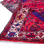 Hamadan Persian Rug 10'12" x 5'4" - Semi Antique Afshan Red, Blue Hand Knotted | detail view | SKU 112296