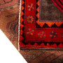 Ardabil Persian Rug 10'12" x 4'5" - Semi Antique Medallion Turquoise, White Hand Knotted | corner detail | SKU 110036