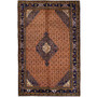 Ardabil Persian Rug 10x6 ft - Semi Antique Medallion (Toranj), Herati (Mahi) Rust Red, Navy Blue, Cream Hand Knotted | front view | SKU 112297