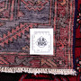 Zanjan Persian Rug 7'5" x 4'8" - Semi Antique Medallion Navy Blue, Crimson Hand Knotted | full view | SKU 112301