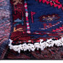 Zanjan Persian Rug 7x4 ft - Semi Antique Medallion Navy Blue, Crimson Hand Knotted | side view | SKU 112302