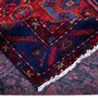 Zanjan Persian Rug 7x4 ft - Semi Antique Medallion Navy Blue, Crimson Hand Knotted | corner detail | SKU 112302