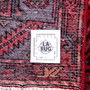 Zanjan Persian Rug 7x4 ft - Semi Antique Medallion Navy Blue, Crimson Hand Knotted | full view | SKU 112304