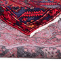 Taleghan Persian Rug 8'4" x 3'10" - Semi Antique Medallion Red, Navy Blue Hand Knotted | corner detail | SKU 112305