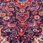 Songhor Persian Rug 9'7" x 5'1" - Semi Antique Geometric Red, Blue Hand Knotted | back view | SKU 112306