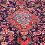 Songhor Persian Rug 9x4 ft - Semi Antique Geometric Red, Blue Hand Knotted | back view | SKU 112307