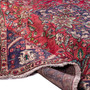 Tabriz Persian Rug 9x6 ft - Semi Antique Medallion (Toranj), Shah Abbasi Madder Red, Navy Blue, Cream Hand Knotted | detail view | SKU 112308