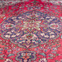Tabriz Persian Rug 9x6 ft - Semi Antique Medallion (Toranj), Shah Abbasi Madder Red, Navy Blue, Cream Hand Knotted | back view | SKU 112308