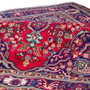 Tabriz Persian Rug 9x6 ft - Semi Antique Medallion Toranj, Shah Abbasi Madder Red, Navy Blue, Cream Hand Knotted | detail view | SKU 112309