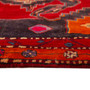 Meshkin Persian Rug 9x4 ft - Semi Antique Geometric Crimson, Green Hand Knotted | back view | SKU 110038