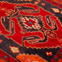 Meshkin Persian Rug 9'3" x 4'0" - Semi Antique Geometric Crimson, Green Hand Knotted | side view | SKU 110038