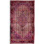 Songhor Persian Rug 8x4 ft - Semi Antique Geometric Red, Blue Hand Knotted | front view | SKU 112310