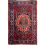 Gholtogh Persian Rug 6'1" x 4'3" - Semi Antique Medallion Crimson, Navy Blue Hand Knotted | front view | SKU 112312