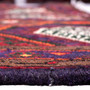 Zanjan Persian Rug 6'1" x 4'2" - Semi Antique Medallion Navy Blue, Crimson Hand Knotted | side view | SKU 112313