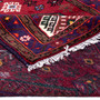Zanjan Persian Rug 6x4 ft - Semi Antique Medallion Navy Blue, Crimson Hand Knotted | corner detail | SKU 112313