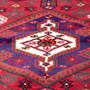 Zanjan Persian Rug 6x4 ft - Semi Antique Medallion Navy Blue, Crimson Hand Knotted | back view | SKU 112313