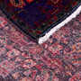 Bijar Persian Rug 9'9" x 3'3" - Semi Antique Medallion Crimson, Navy Blue Hand Knotted | pile detail | SKU 112314