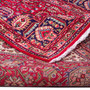 Tabriz Persian Rug 9x6 ft - Semi Antique Medallion (Toranj), Shah Abbasi Madder Red, Cream, Navy Blue Hand Knotted | corner detail | SKU 112315