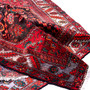 Zanjan Persian Rug 8'6" x 4'11" - Semi Antique Medallion Navy Blue, Crimson Hand Knotted | detail view | SKU 112321