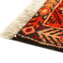 Meshkin Persian Rug 10'9" x 4'7" - Semi Antique Geometric Crimson, Green Hand Knotted | back view | SKU 110039