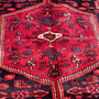 Zanjan Persian Rug 9'10" x 5'3" - Semi Antique Medallion Navy Blue, Crimson Hand Knotted | back view | SKU 112322