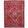 Gholtogh Persian Rug 3'11" x 2'7" - Semi Antique Medallion Crimson, Navy Blue Hand Knotted | front view | SKU 112323
