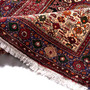 Gholtogh Persian Rug 4'7" x 3'3" - Semi Antique Medallion Crimson, Navy Blue Hand Knotted | corner detail | SKU 112325