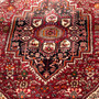 Gholtogh Persian Rug 4x3 ft - Semi Antique Medallion (Toranj), Herati (Mahi) Madder Red, Crimson, Navy Blue Hand Knotted | back view | SKU 112325
