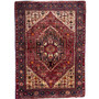 Gholtogh Persian Rug 4'7" x 3'3" - Semi Antique Medallion Crimson, Navy Blue Hand Knotted | front view | SKU 112325