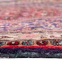 Bijar Persian Rug 4'11" x 3'11" - Semi Antique Medallion Crimson, Navy Blue Hand Knotted | back view | SKU 112326