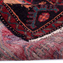 Zanjan Persian Rug 7x3 ft - Semi Antique Medallion (Toranj), Geometric Dark Red, Crimson, Navy Blue Hand Knotted | corner detail | SKU 112330