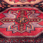 Zanjan Persian Rug 7x3 ft - Semi Antique Medallion (Toranj), Geometric Dark Red, Crimson, Navy Blue Hand Knotted | back view | SKU 112330
