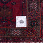 Zanjan Persian Rug 6'3" x 4'3" - Semi Antique Medallion Navy Blue, Crimson Hand Knotted | full view | SKU 112331