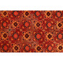 Meshkin Persian Rug 11x4 ft - Semi Antique Geometric, Diamond Lattice Crimson, Rust Red, Gold Hand Knotted | pile detail | SKU 110040