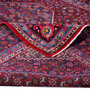 Zanjan Persian Rug 9'8" x 6'6" - Semi Antique Medallion Navy Blue, Crimson Hand Knotted | detail view | SKU 112333