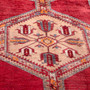 Azerbaijan Persian Rug 13'1" x 3'7" - Semi Antique Medallion Red, Cream Hand Knotted | back view | SKU 112334