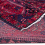 Zanjan Persian Rug 9'4" x 5'5" - Semi Antique Medallion Navy Blue, Crimson Hand Knotted | corner detail | SKU 112336