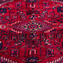 Zanjan Persian Rug 9'4" x 5'5" - Semi Antique Medallion Navy Blue, Crimson Hand Knotted | side view | SKU 112336